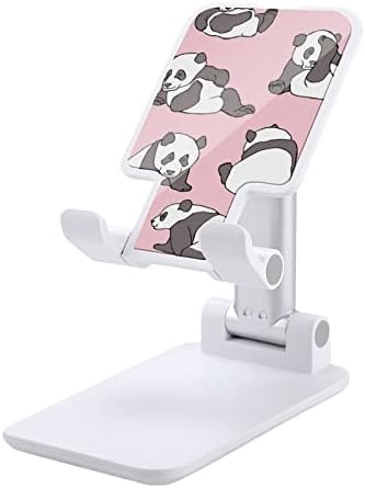 Panda Pembe Desen Komik Katlanabilir Masaüstü Cep Telefonu Tutucu Taşınabilir Ayarlanabilir Standı Masası Aksesuarları