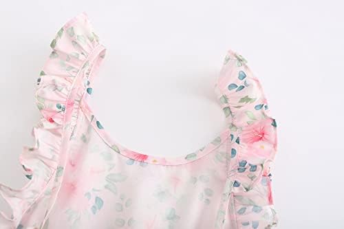 Kızlar yaz elbisesi Paskalya Fırfır Çiçek Halter Boyun Soğuk Omuz Kolsuz Plaj Sundress 1-12 Yıl