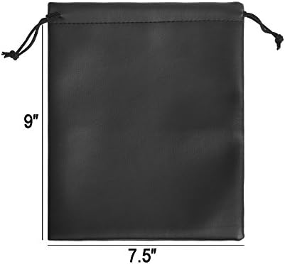 BCP 3 adet 7. 5x9 Siyah Renk PU Deri Çift İpli Koruma Kulaklık kılıf çanta Kulaklık Kılıfı (7. 5x9)