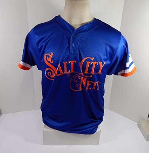 2021 Syracuse Mets 47 Oyun Kullanılmış Mavi Salt City Mets Forması 50 DP42501 - Oyun Kullanılmış MLB Formaları