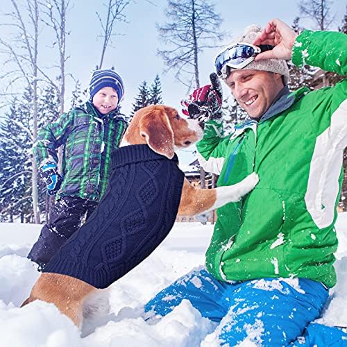 Pedgot 2 Parça Köpek Kazak Balıkçı Yaka Örme Köpek Kazak Köpek Jumper Coat Sıcak Pet Kış Giysileri Soğuk Mevsimde Köpekler