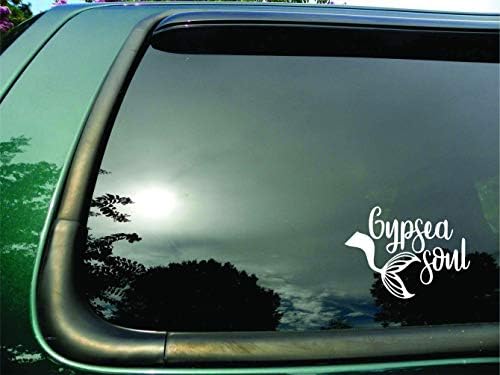 Gypsea Soul Denizkızı Kuyruğu Beyaz Kalıp Kesim Vinil Pencere Çıkartması / sticker için Araba / Kamyon / Dizüstü 5.5 x 7.5