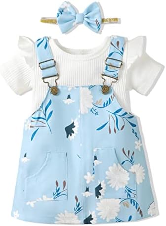 SODLON Yenidoğan Bebek Kız Giysileri Kıyafetler Hediyeler Romper Üst Askı Etek Tulum Elbise Kıyafetler Setleri Bebek Kız