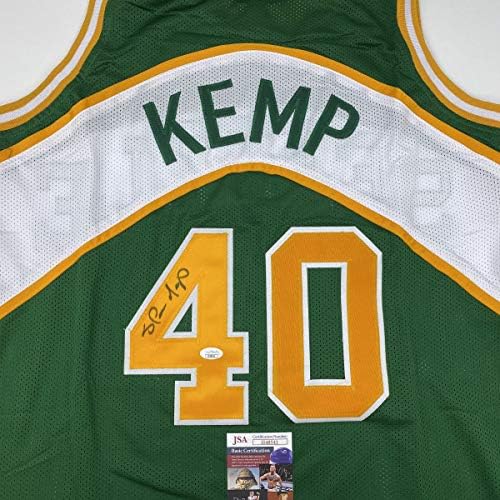 İmzalı / İmzalı Shawn Kemp Seattle Yeşil Basketbol Forması JSA COA