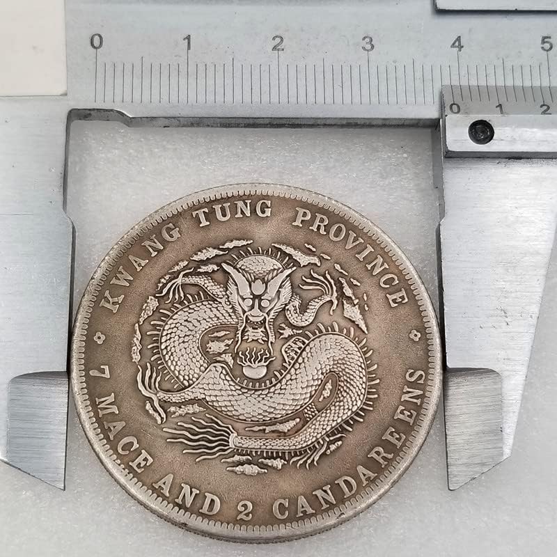 Antika El Sanatları Demir çekirdek Longyang Guangdong Guangxu Gümüş Dolar T9