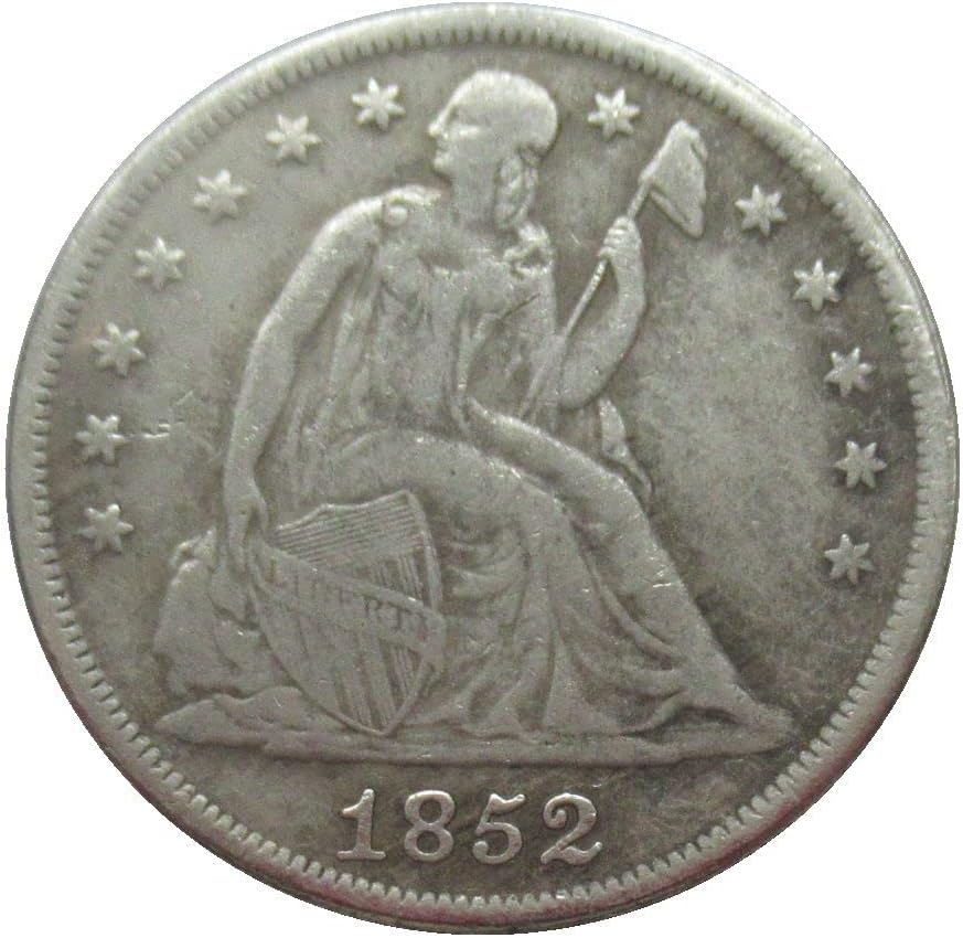 ABD $1 Bayrak 1852 Gümüş Kaplama Çoğaltma hatıra parası
