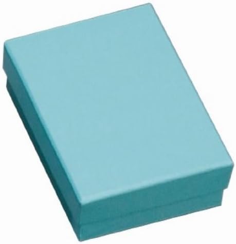 100 Açık Mavi Pamuk Dolgulu Kutular 3.25 x 2.25 x 1 Takı ve Hediyeler için