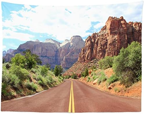 BELECO 7x5ft Kumaş Kanyon Yol Dağlar Zemin Arizona Çöl Yol Manzara Ülke Karayolu Mavi Gökyüzü Doğal Fotoğraf Arka Plan Utah