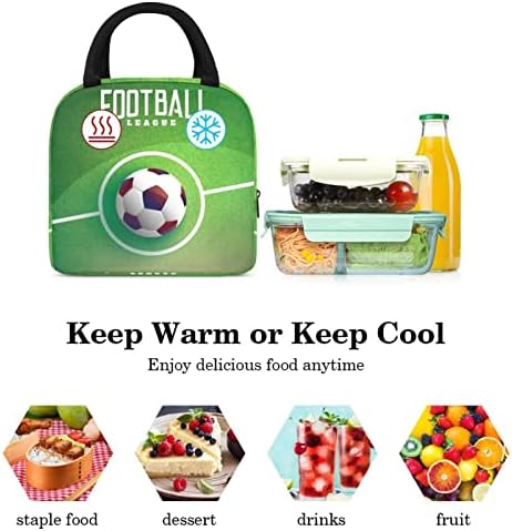 Futbol Yeşil Çim Boya Öğle Yemeği Çantası Yalıtımlı yemek kabı Piknik Çantası Açık Okul Seyahat Gıda Konteyner soğutucu bez