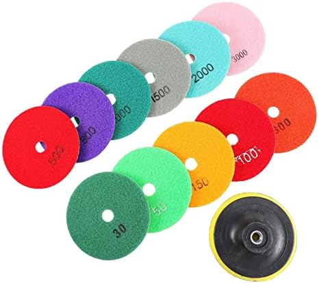 Angoıly 12 adet Parlatıcı Parlatma Kiti Disk Granit Değirmeni Zımpara Pedi Zımpara Parlatıcı Diskler Elmas Zımpara Tekerlekleri