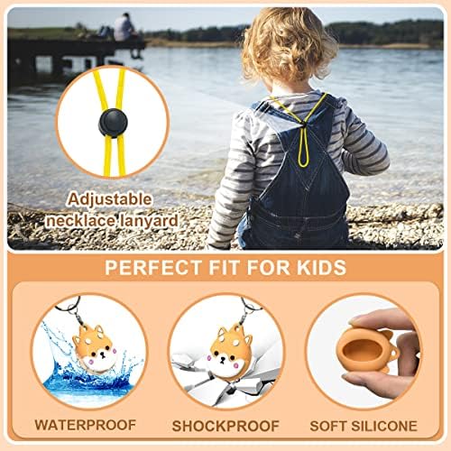 [4 Paket] AirTag Çocuk Kolye, Karikatür çocuk hava etiketi kolye Apple hava Etiketi için ayarlanabilir Gizli Hava Etiketi