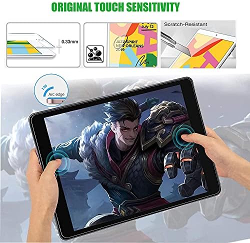 Paket-iPad 8th / 7th Nesil 10.2 Kılıf Temperli Cam Ekran Koruyucu ile kalemlik Kickstand El Kayışı ve Omuz Askısı, Mor