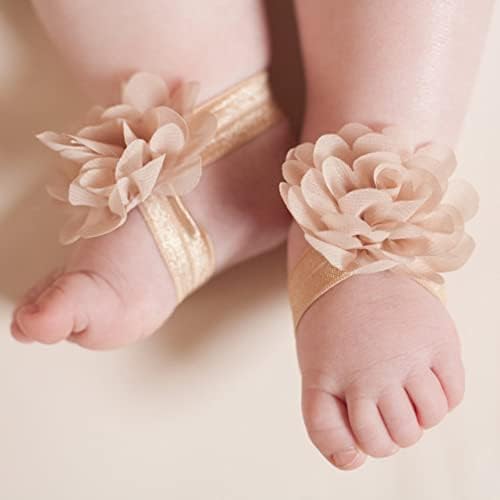 Toptım Bebek Kız Yalınayak Sandalet Katı Çiçek Yenidoğan Bebekler Toddlers için