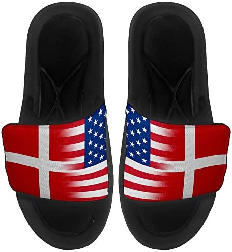 ExpressİtBest Yastıklı Kaydıraklı Sandaletler / Erkekler, Kadınlar ve Gençler için Kaydıraklar - Danimarka Bayrağı (Dane)
