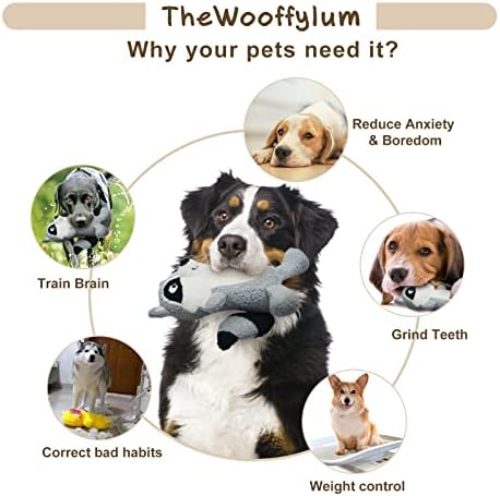 Küçük Orta Köpekler için TheWooffylum Köpek Oyuncak, Gıcırtılı Peluş Köpek Çiğnemek Oyuncak, Köpek Yavrusu için dayanıklı