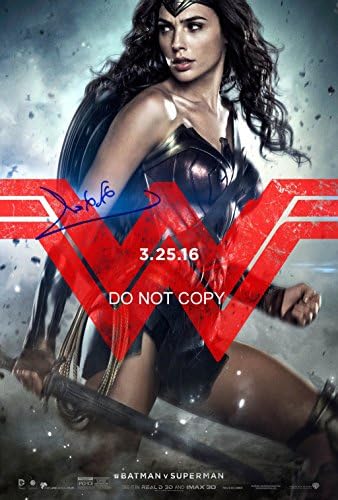 Batman v Superman yeniden basım imzalı imzalı Gal Gadot Wonder Woman 12x18 poster fotoğraf RP