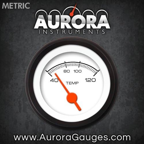 Aurora Instruments 4757 Rekabet Beyaz Metrik Su Sıcaklık Göstergesi (Turuncu Vintage İğneler, Siyah Trim Halkaları, Stil