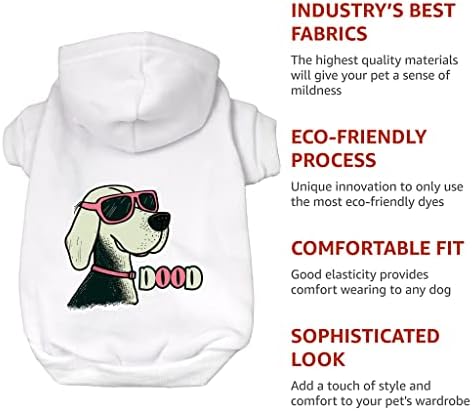 Havalı Portre Köpek Kapüşonlu Sweatshirt-Havalı Köpek Mont-Portre Köpek Kıyafetleri-Siyah, S