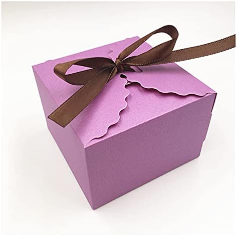 SHUKELE LPHZ919 24 adet / grup Renkli Kraft kağıt Kutuları Düğün Tatil için Şeker Fasulye Çörek Hediyeler Konteyner kurdeleli