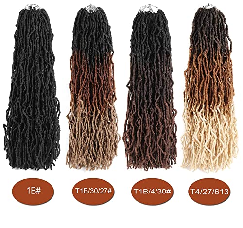Siyah Kadınlar için 6 Paket Sahte Locs Tığ Saç Önceden bükülmüş Tutku Büküm Tığ Saç Yumuşak Tanrıça Locs Tığ Saç Afrika Kökleri