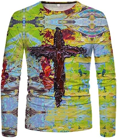 XXBR Erkek Yenilik T-Shirt Uzun Kollu İsa Çapraz İnanç Rahat Spor Tee Moda Hıristiyan Çapraz Grafik Baskı Üstleri Hoodies