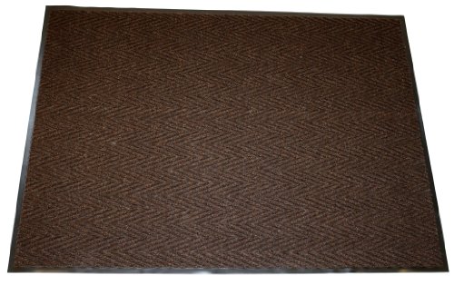 Dayanıklı Vinil Chevron Kaburga Kapalı Giriş Paspası, 2' x 3', Kahverengi