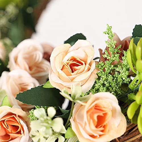 WODMB yapay çiçek Çelenk Yarım Ay Şekli Gül Çiçek Çelenk Ön Kapı Çelenk Ev Düğün Parti Dekorasyon için