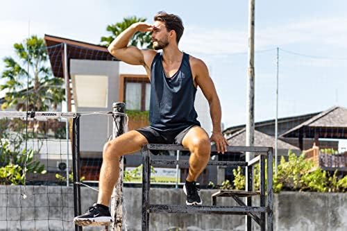 frueo 3 Paket Egzersiz Tankı Üstleri Erkekler için Kolsuz Hızlı Kuru Eğitim spor forma Vücut Geliştirme Fitness Kas Y-Geri
