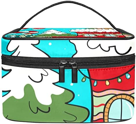 TBOUOBT Makyaj Çantası Seyahat kozmetik çantası Kılıfı Çanta fermuarlı çanta, Karikatür Noel Güzel Çorap Desen