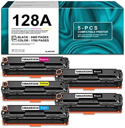 128A Siyah Mavi Sarı Macenta Toner Kartuşları 5 - Pack-Auk Uyumlu HP yedek malzemesi 128A CE320A CE321A CE322A CE323A Toner