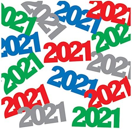 Yaratıcı Dönüştürme 2021 Yeni Yıl Çok Renkli Konfeti.5 oz, Çok renkli