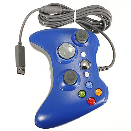 Xbox360 Xbox 360 Slim PC Windows 7 için mavi Kablolu USB Oyun Pedi Denetleyicisi