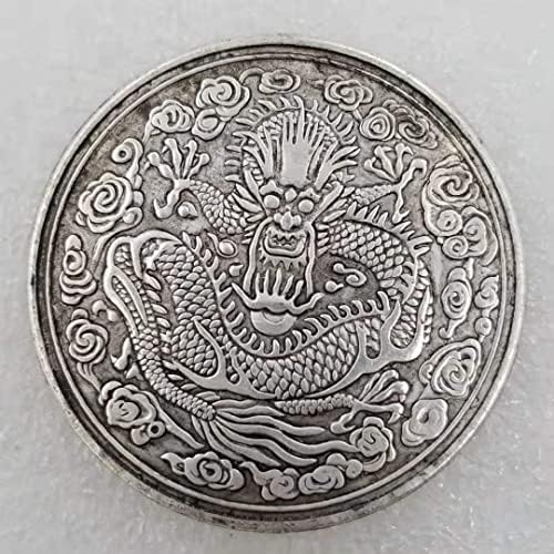 Antika El Sanatları Kalınlaşmış Guangxu Daqing Eski Gümüş Dolar 0360