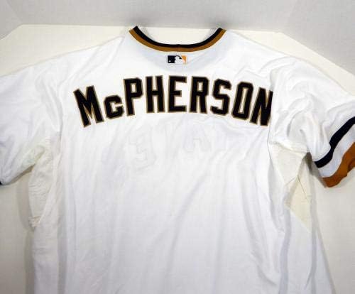 2014 Pittsburgh Pirates Kyle McPherson Oyunu Yayınlandı Beyaz Forma 1970 Retro TB 49-Oyun Kullanılmış MLB Formaları
