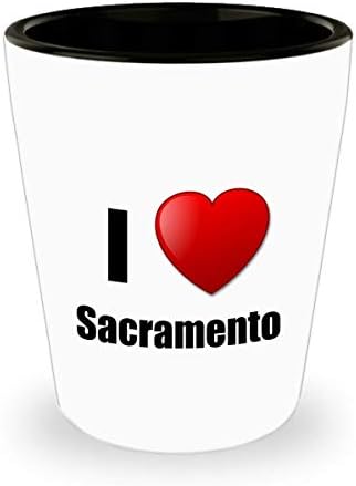 Sacramento Shot Cam Aşk Şehir Sevgilisi Gurur Komik Hediye Fikri Likör Sevgilisi Alkol 1.5 oz Shotglass
