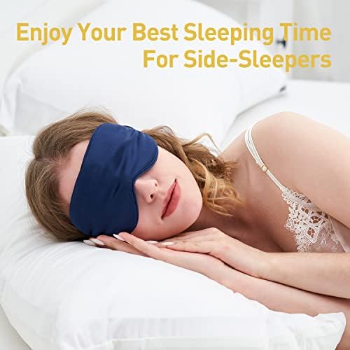 COSYSİLK Premium 22M Dut İpek Göz Uyku Maskesi (Mavi) - Elastik Kayış | Saf ipek Dolgu ve İç Astar | Sıfır Göz Basıncı |