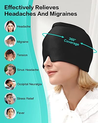 Baş ağrısı Migren Giderici Şapka-Sıcak ve Soğuk Tam Çevreleyen Migren giderici Maske Buz Torbası Kapağı, Gerginlik Sinüs