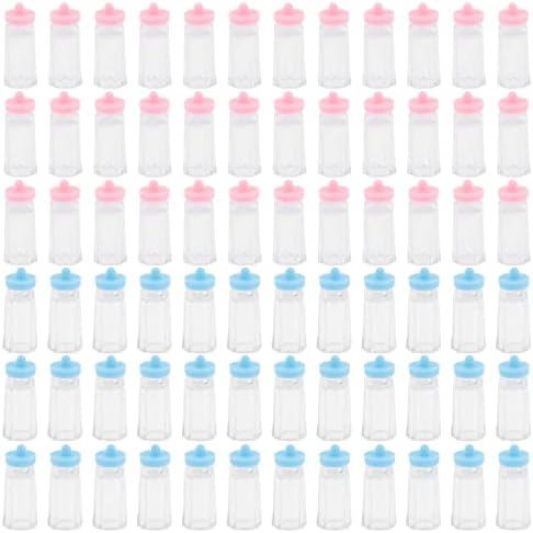 Erkek Kız için Toyvian Bebek Duş İyilik, 72 adet Bebek Mini Süt Şişesi çekicilik Dekorları Parti Mini Bebekler Süs Şeker
