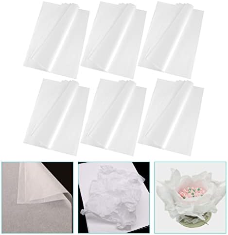Sewroro Pirinç Kağıdı Pirinç Kağıdı Beyaz Kağıt Mendil Hediye Paketleme için 200 Yaprak Kağıt Mendil Çiçek Buketi Kağıdı