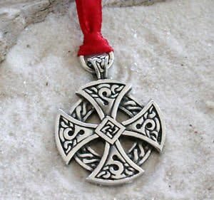 Trilogy Takı Kalaylı Güneş Çapraz Celtic İrlandalı Druid Noel Süs Tatil Dekorasyon