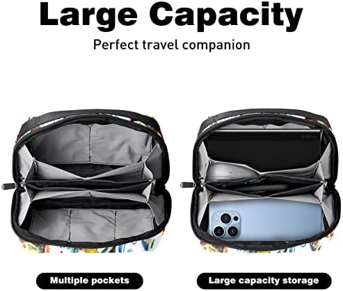 Taşıma çantası Seyahat kılıf çanta USB kablo düzenleyici Cep Aksesuar Fermuar Cüzdan, Paskalya Yumurtası Çiçek Paskalya