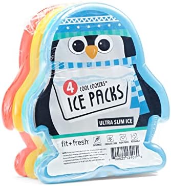 Uygun ve Taze, Penguenler Serin Soğutucular Öğle Yemeği Buz Paketleri, 4'lü Set, Çok Renkli