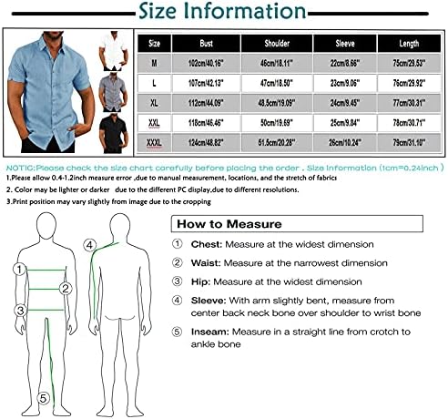 ZEFOTİM Keten Gömlek Erkekler için Kısa Kollu Düğme Aşağı Elbise Gömlek Casual Düz Slim Fit Plaj Gömlek…