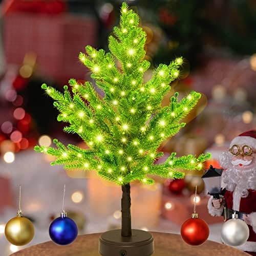 Işıklı Mini Noel Ağacı Masa Dekorasyonu, Önceden Aydınlatılmış Yapay Küçük Noel Ağacı, 80 LED Işıklı Noel Ağacı, Ev Partisi