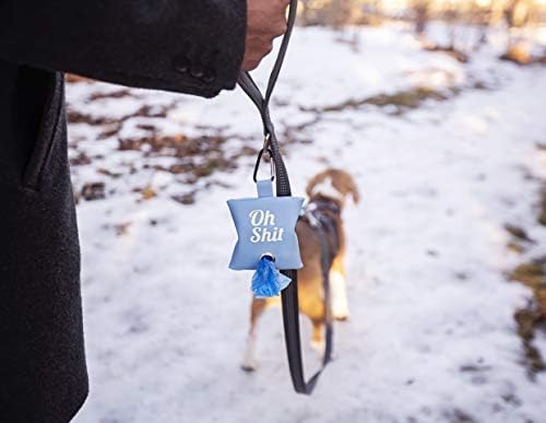 RoyallK Köpek kaka torbası Atık Torbası Dağıtıcı Tutucu Sevimli Komik (Mavi (Beyaz Yazı))