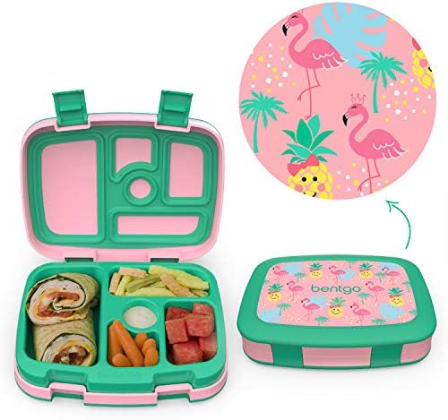Bentgo Baskılar Yalıtımlı Öğle Yemeği çantası seti İle Çocuklar Bento Tarzı yemek kabı ve 4 Yeniden Kullanılabilir Buz Paketleri