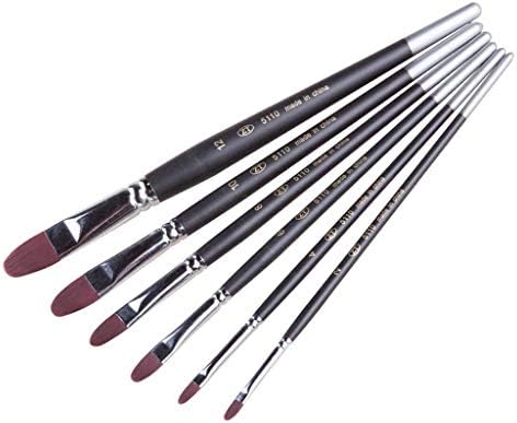 WXBDD 6 adet / takım Ahşap Saplı Suluboya boya kalemi Sanatçı Boya Fırçası Naylon Saç Ahşap Saplı Çok Amaçlı