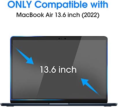 amFilm Ekran Koruyucu Yeni MacBook AİR 13.6 inç M2 2022 Temperli Cam [9H Sertlik] [Çizilmez] [Parmak izi önleyici], 1 Paket