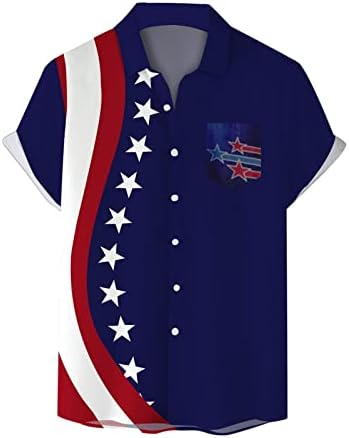 Yaz Baskılı Hawaii Gömlek Erkekler için 4 Temmuz Gömlek Erkekler için havai gömleği Erkekler için 1776 Gömlek Sıkıştırma