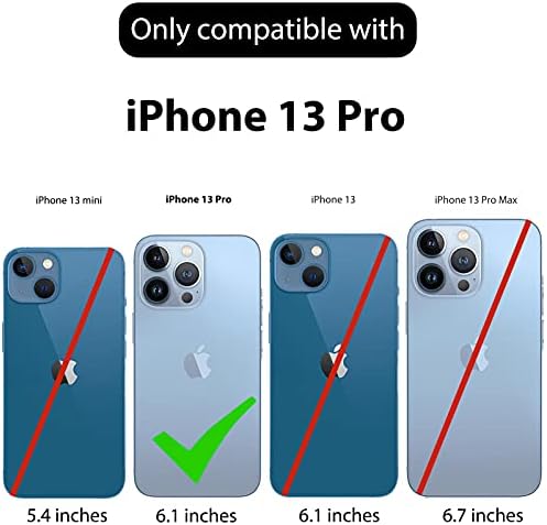 Ailiber iPhone 13 Pro Kılıf ile Uyumlu, Ekran Koruyucu ile iPhone 13 Pro Kılıf, Döner Kemer Klipsi, Kickstand Tutucu, İnce